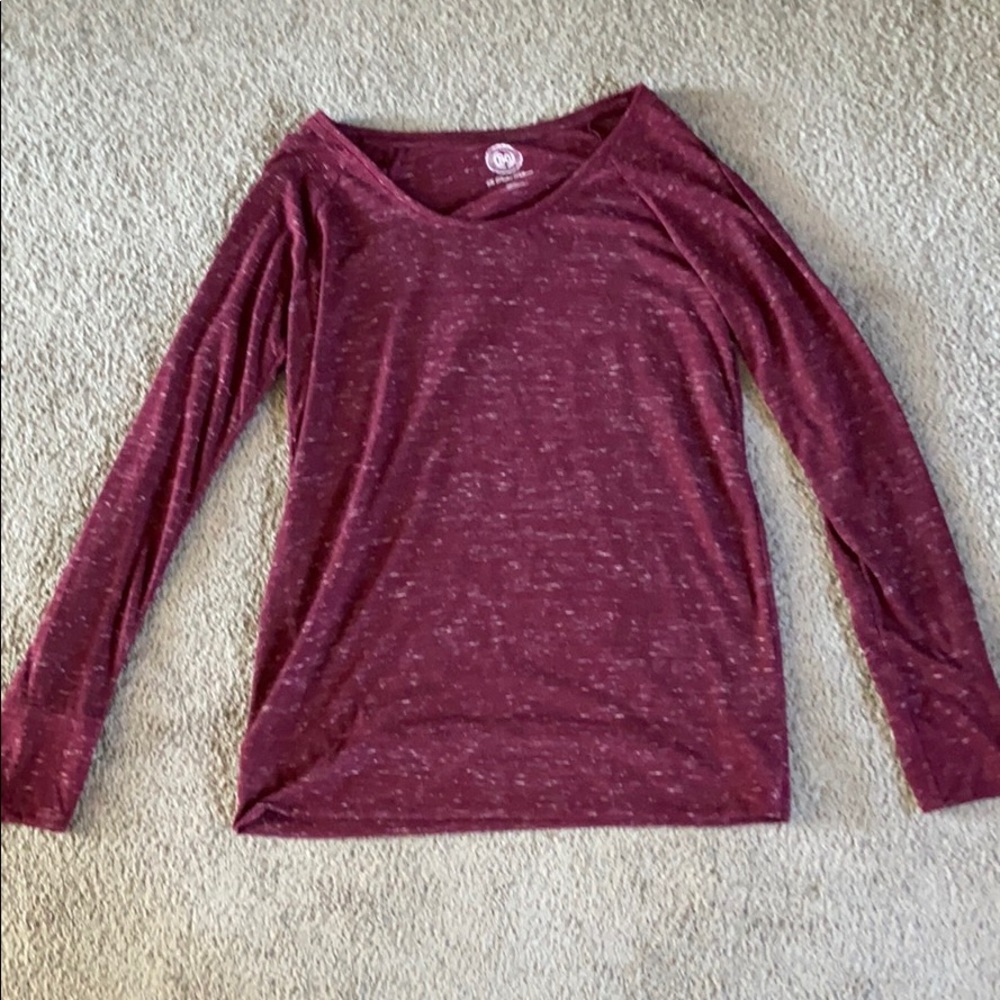 burgundy shirt